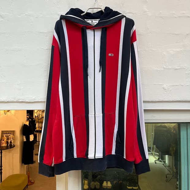Tommy Jeans 버티컬 스트라이프 후디 S