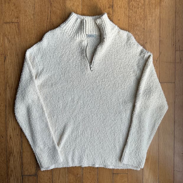 KI MYUNG cotton terry zip up knit