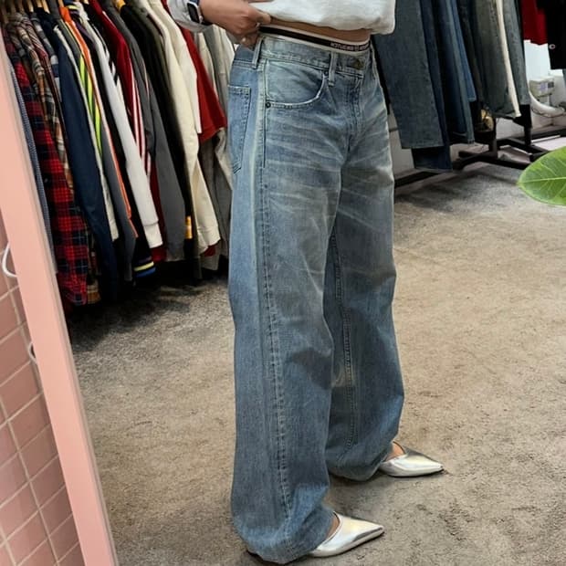 리바이스503 루즈핏 와이드 워싱 데님 팬츠(31)