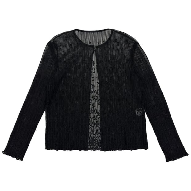 Vintage Sheer Pleated Lace Cardigan
