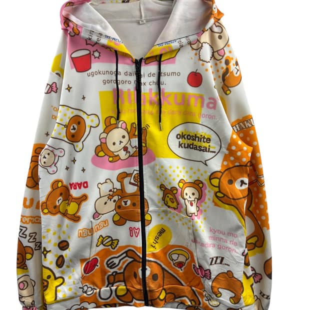 JPN 리락쿠마 풀프린팅 후드집업1240