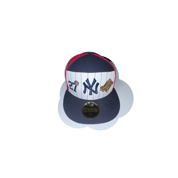 뉴에라 NY 스플릿 패널 피티드캡 화이트/네이비 58.7cm