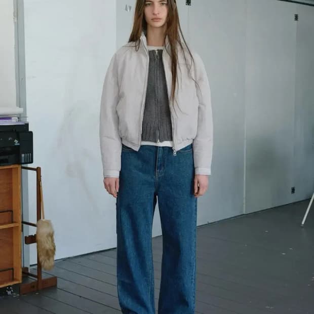 Poszer 포저 패디드 집업자켓 라이트그레이