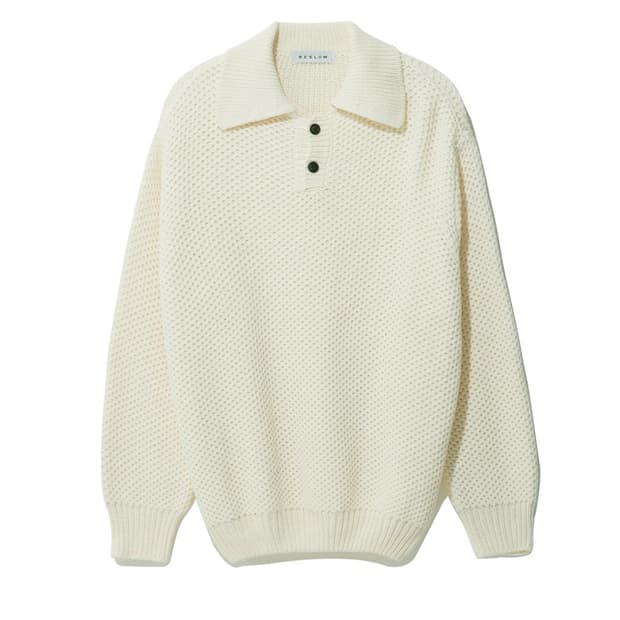 비슬로우 세미 오버핏 세일러 카라 니트