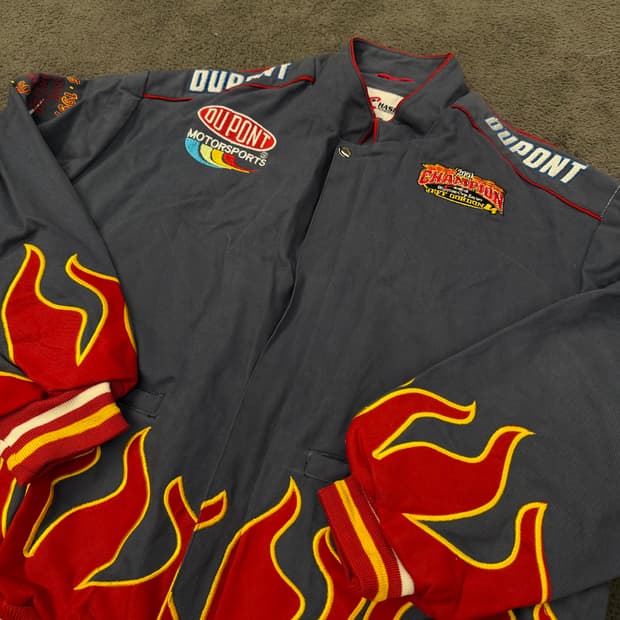 아메리칸 빈티지 듀퐁 플레임 모터사이클 레이싱 자켓