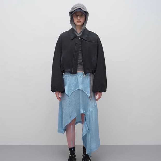 lcdc 워시드 크롭 패디드 자켓 