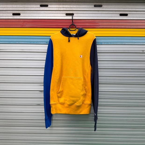 챔피온 리버스 위브 컬러블록 후드티