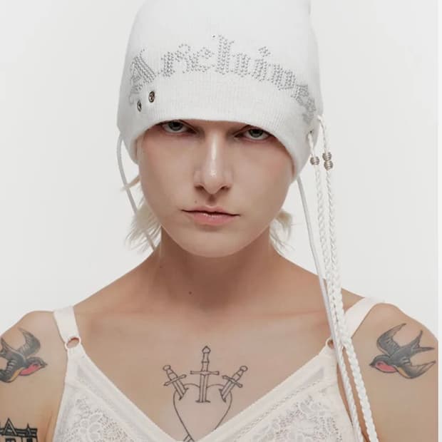 2000아카이브스 스터드 비니 (아이보리) 25FW