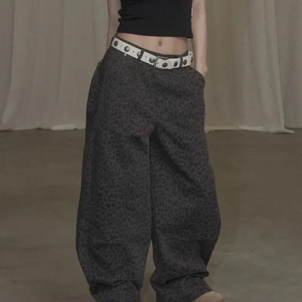 카키포인트 Cotton Balloon Pants (leopard) S