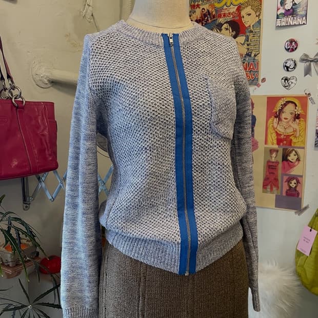 블루 디테일 집업 가디건 [무배]