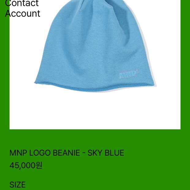 아이네임이즈피터 MNP LOGO BEANIE - SKY BLUE 
