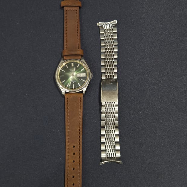 세이코LM 로드매틱 5606-7071 녹판 + 신품 소가죽 스트랩