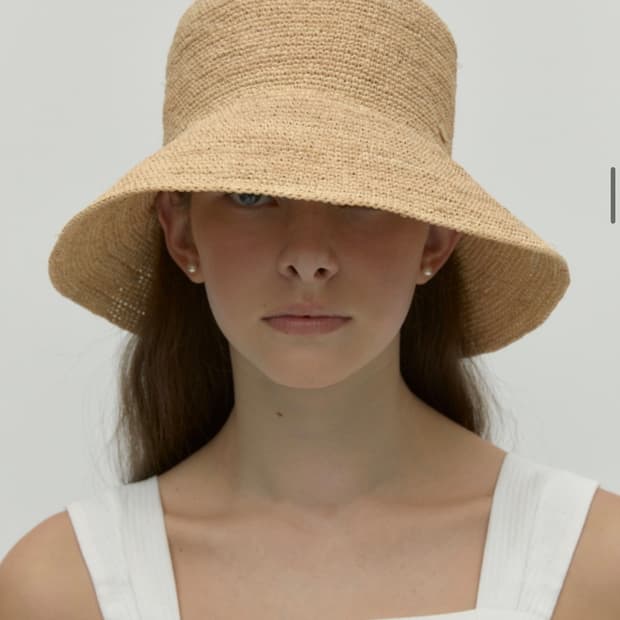 드파운드 라피아 버킷햇