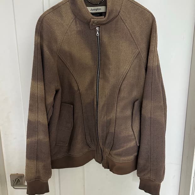 26ss 지용킴 썬블리치드 하이넥 블루종 L