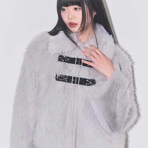 (텍 O, 새상품) 일리고 퍼피 숏 퍼자켓 그레이