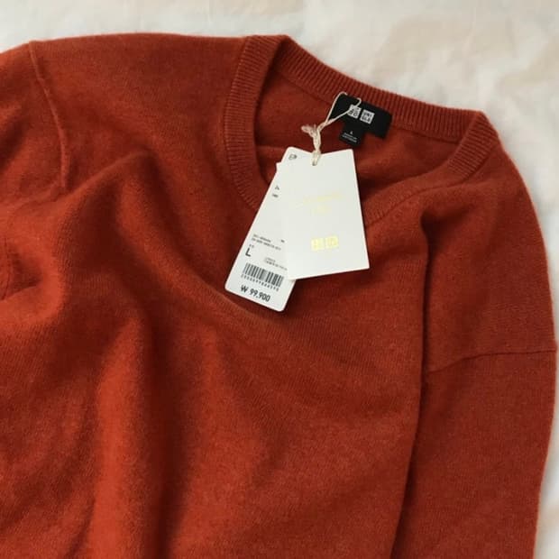 유니클로 캐시미어 니트 L