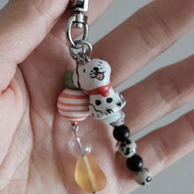 달마시안 글라스 원석 미니 키링