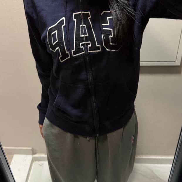 갭 네이비 후드집업 s