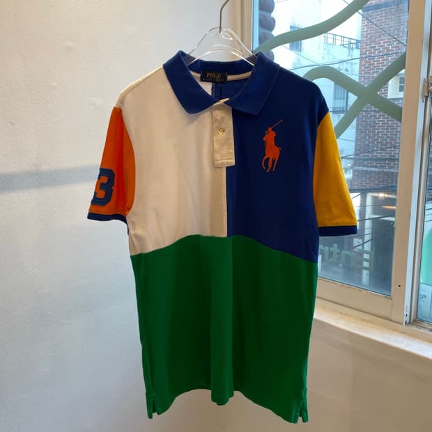 Polo color block collar t 
