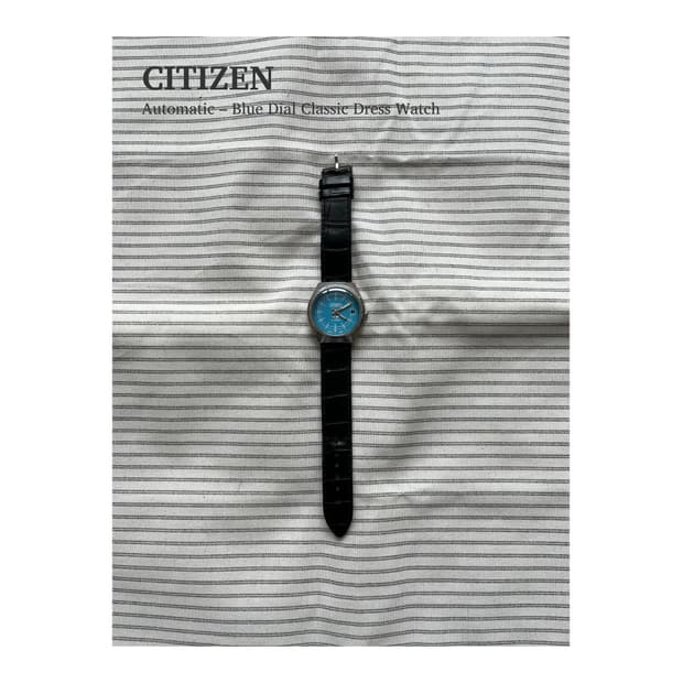 씨티즌 오토매틱 블루 다이얼 드레스 시계