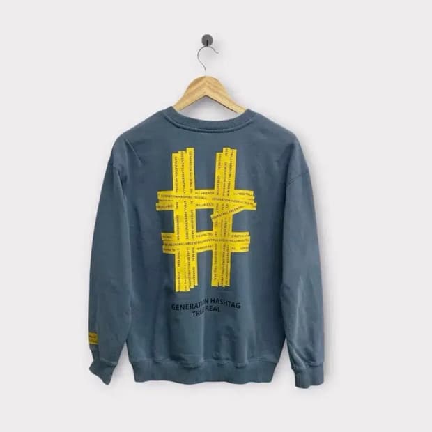 빈트릴 옐로우 해시태그 맨투맨 S