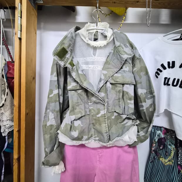 자라 카모 밀리터리 야상 점퍼 스타일