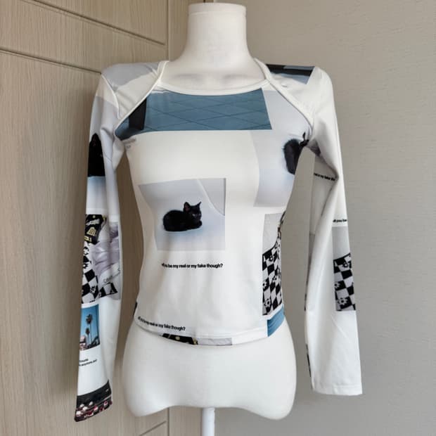 디와이도샵) 프린팅 긴팔 티셔츠