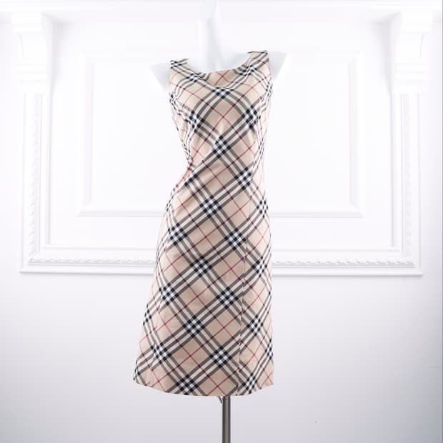 Burberry 런던 라벨 노바체크 민소매 원피스