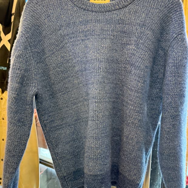 쿠어 캐시팝 트위드 니트 블루