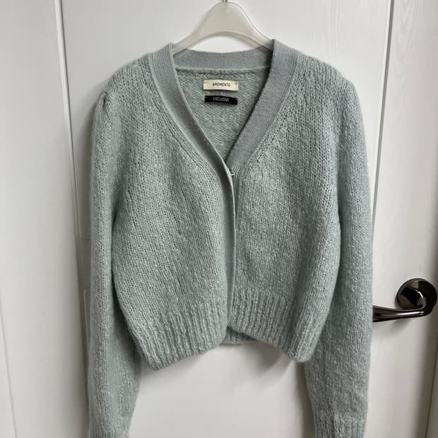 아모멘토 민트 그랜마 가디건 