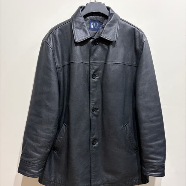 90's GAP 올드갭 레더 카 코트