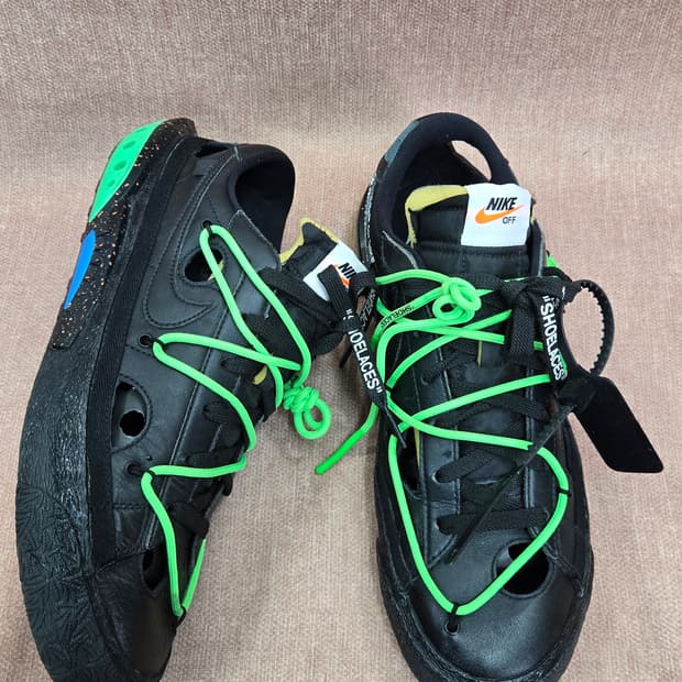 나이키 x 오프화이트 290mm-  블레이저 로우 '77 블랙 앤 그린