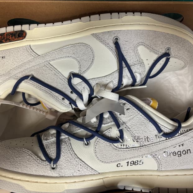 (새제품) 나이키 오프화이트 덩크로우 18번 