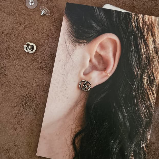 구찌 정품 빈티지 업사이클링 귀걸이925실버