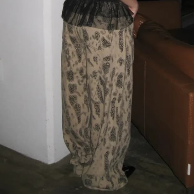 [새상품] 히피 레오파드 호피 와이드 팬츠