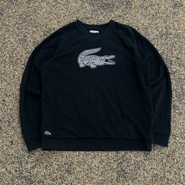 라코스테 스포츠 블랙 빅로고 맨투맨