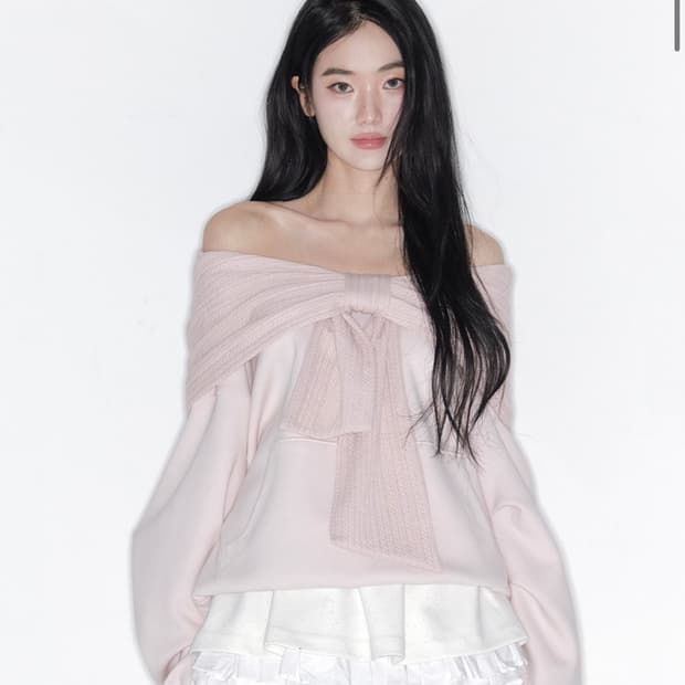 현물 더티스 리본 후드 핑크 