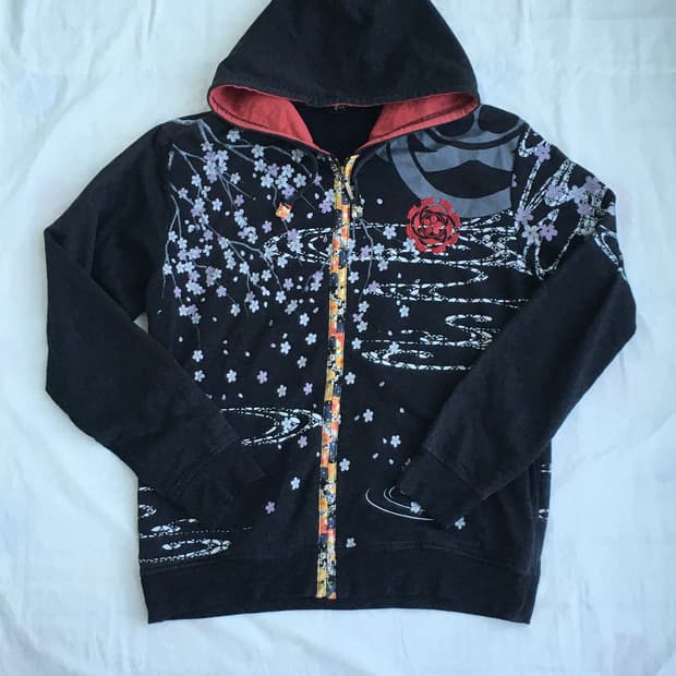 빈티지 재패니즈 오리엔탈 후드집업