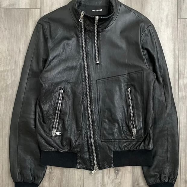 구매) 라프시몬스 레더 모토 자켓