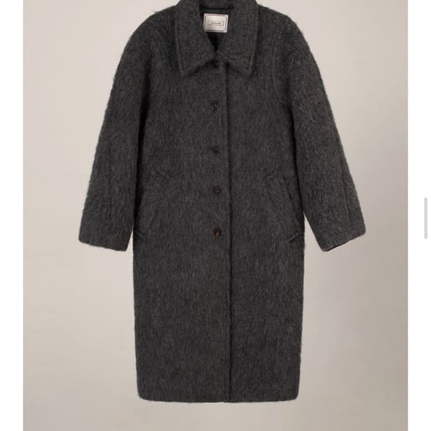 오버듀플레어 헤어리발마칸코트 카키