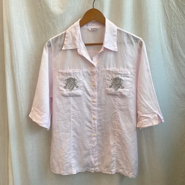 EIFFEL 핑크 린넨 반팔셔츠(L-XL)