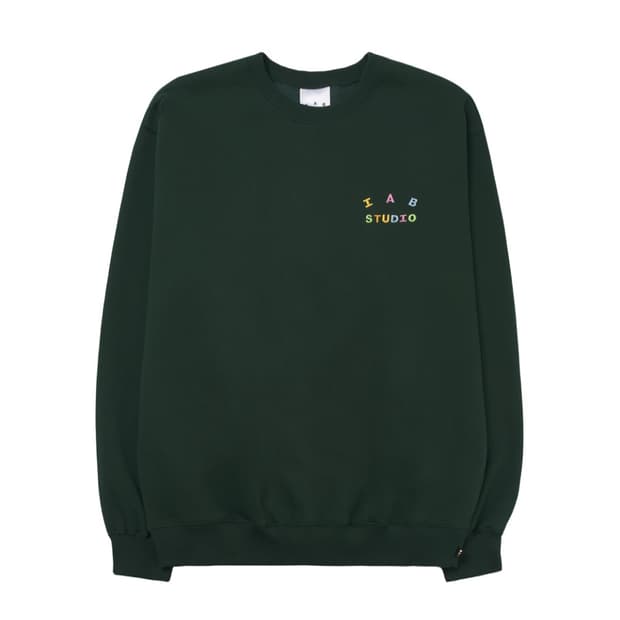 아이앱 자수 스웨트 셔츠 그린 XXL