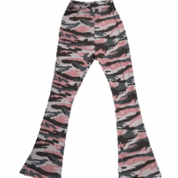 Camo Bootcut Leggings-pink