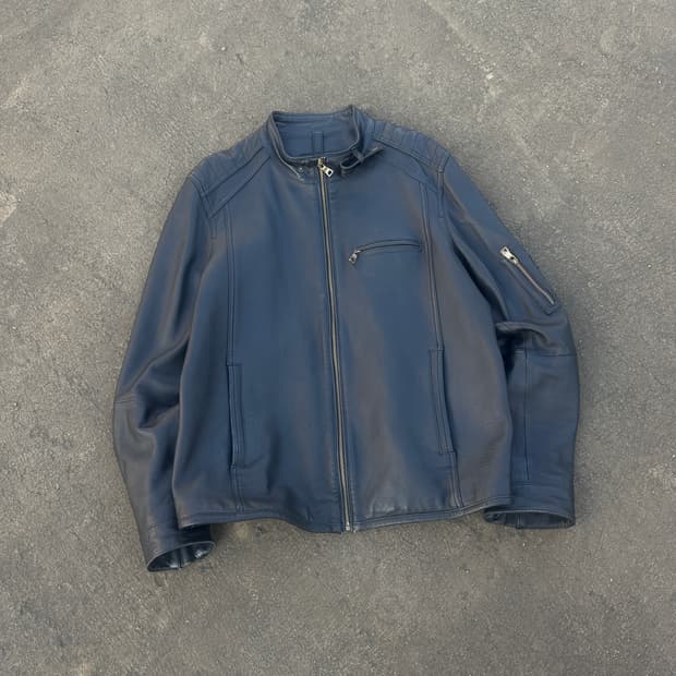 빈티지 양가죽 레더자켓 매트 블랙