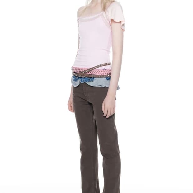 (M) 어거스트 바론 25SS 레이스 더블 탑