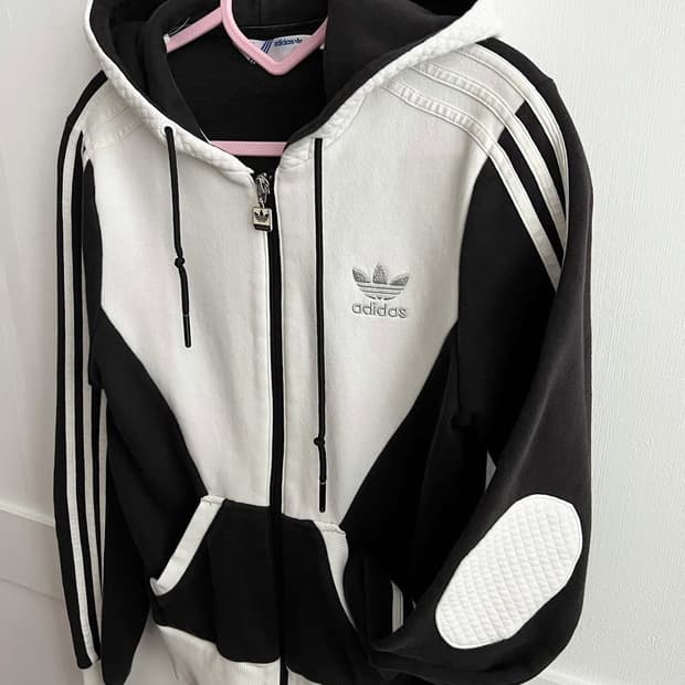 (희귀) 아디다스 블랙 화이트 코튼 져지