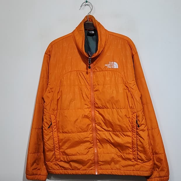 (100) 노스페이스 경량패딩 점퍼 오렌지색 아웃도어 자켓 