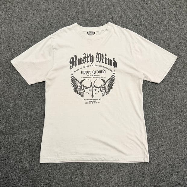 2XL) xxx fly 빈티지 스컬 프린팅 반팔 티셔츠