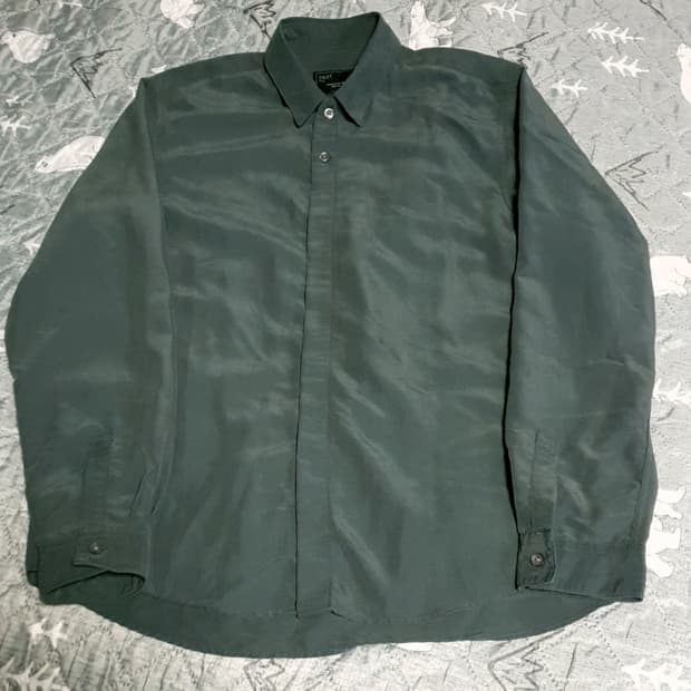 지오지아 모달70% 긴팔셔츠 다크그린 (95)