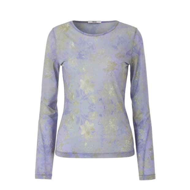 Teak TRACE FLORAL SHEER TOP